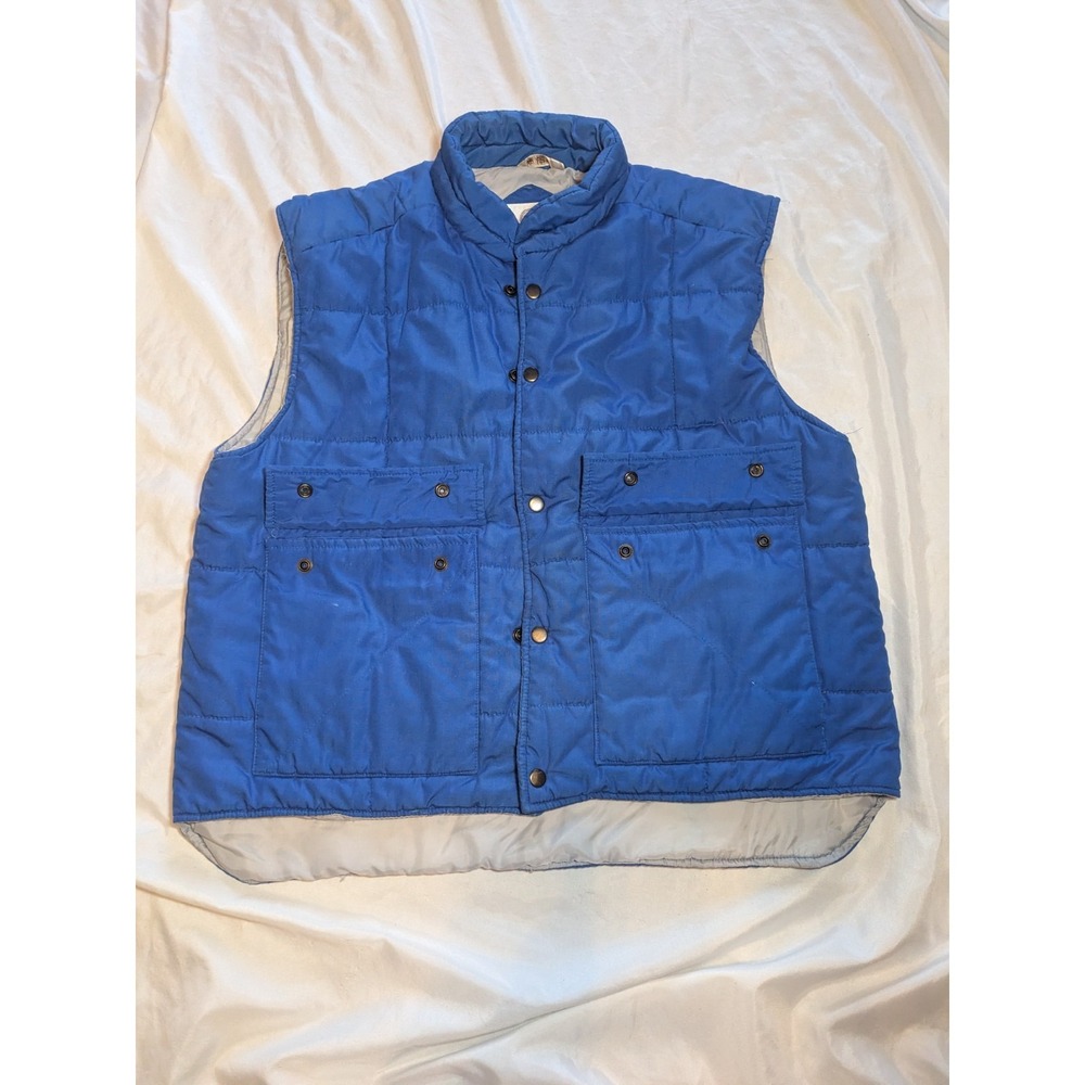 Forest Trail Men's Blue And Gray Full Zip Puffer Vest Size Large